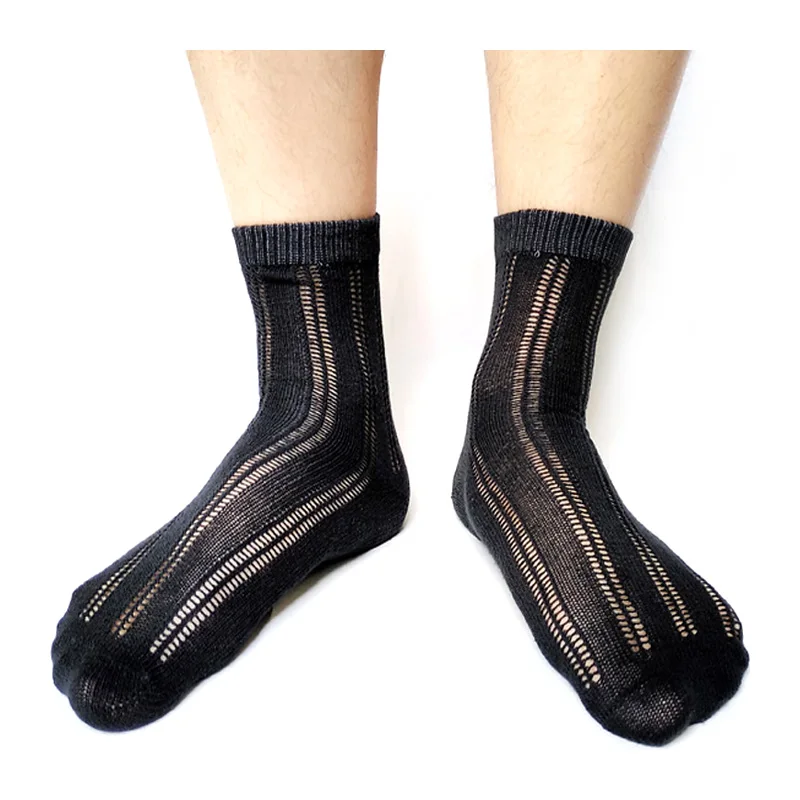 

Sexy Men Mesh Socks Cotton Formal Dress Suits Male Socks Brand Fish Net New Style High Quality Business Man Socks