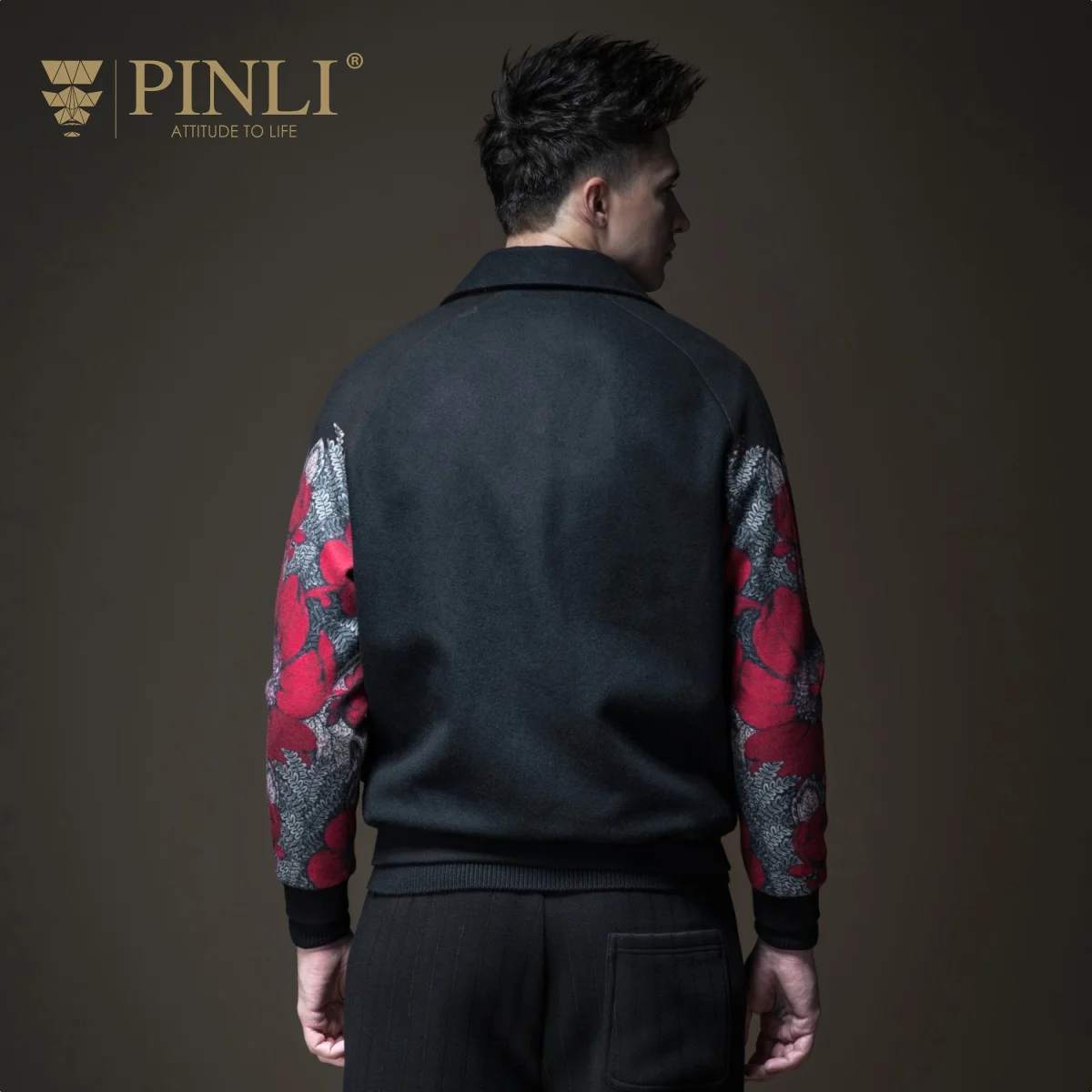 Палто Однобортный с полным принтом Pinli продукт, сделанный Для Мужчин's кофта с лацканами печать нового фонда осень B193502580