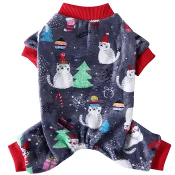 

Christmas Pet Costume Coral Fleece Dog Pajamas Lovely Four-Legged Pet Clothes