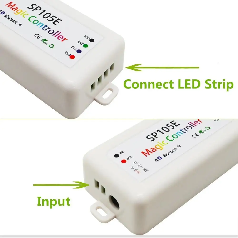 Музыкальный контроллер для WS2812B Светодиодная лента SP105E Bluetooth SK6812 RGB/RGBW APA102 WS2811 пикселей лента свет DC5V-24V