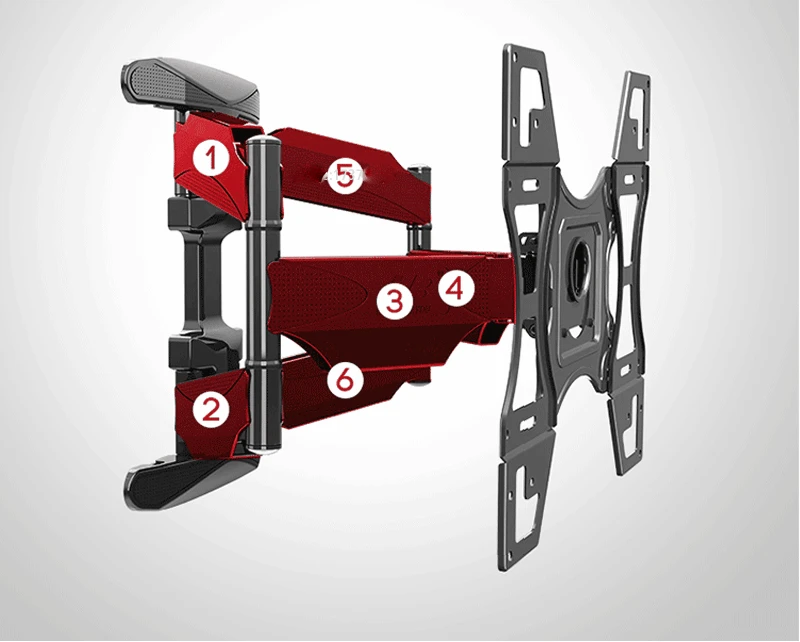 32-60 дюймов ТВ настенное крепление 6 качели руки полный движения выдвижной поворотный Экран кронштейн Подставка для плазменной резки ТВ Поддержка поворотный 400*400 мм