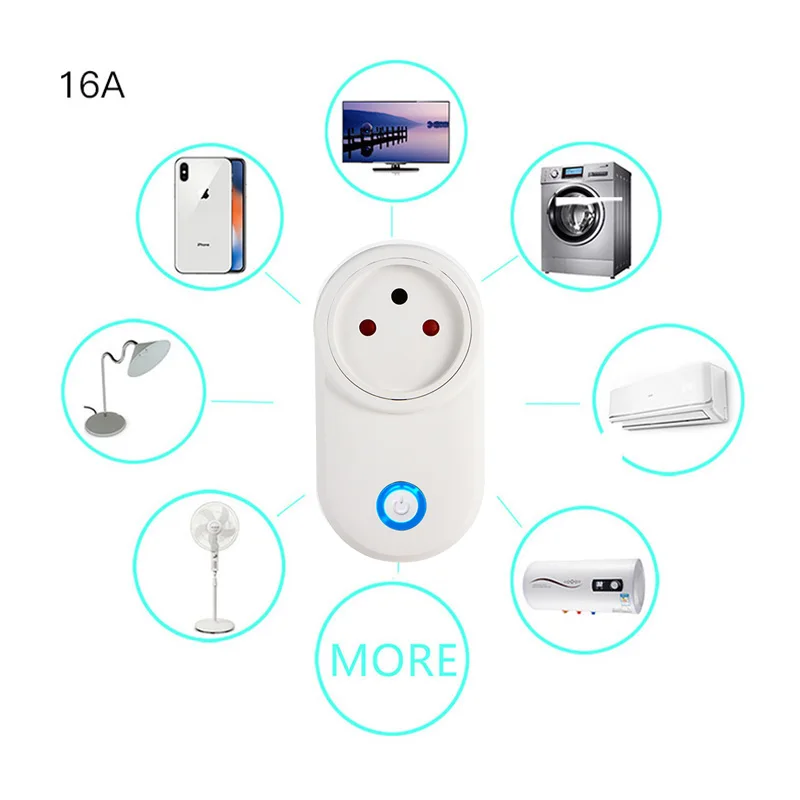 FrankEver 16A Wifi Smart Socket Israel Plug Outlet with Power Monitoring Works with Google Home Alexa IFTTT Tuya Smart Life APP