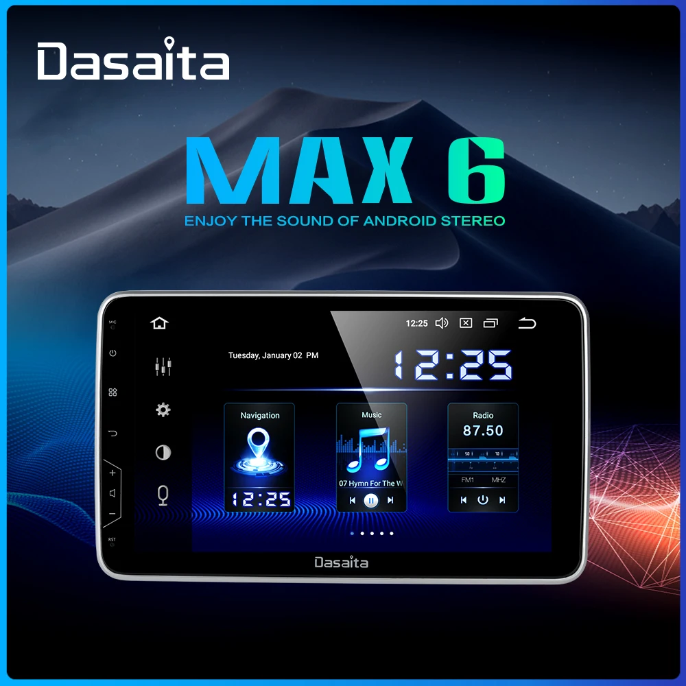 Dasaita 10," ips экран автомобиля Радио 2 Din Android 9,0 DSP универсальный автомобильный стерео Мультимедиа Bluetooth gps навигация HDMI MAX6