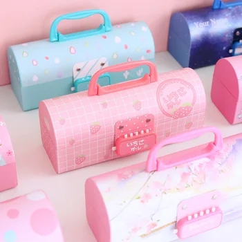 

2020 New Creative Pencil Case Multifunction With Password Lock Large Capacity Pencil Case Boy Girl School Stationery Portable