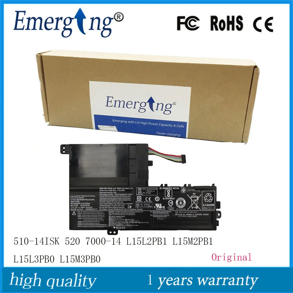 7.6V 35WH New Original Laptop Battery L15M2PB1 for Lenovo Yoga 510-14ISK 7000-14 520 L15L2PB1 L15L3PB0 L15M3PB0 L15C2PB1 | Компьютеры и