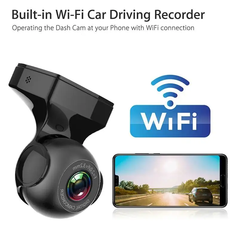 Wi-Fi версия Автомобильный видеорегистратор 1080P FHD Dash камера с g-сенсором 170 градусов широкоугольный Автомобильный рекордер камера Eyeball ночного видения Dash Cam