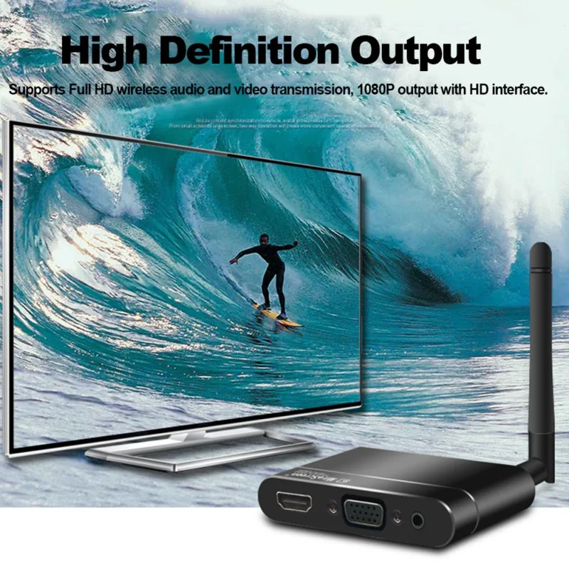 Беспроводной 1080P дисплей ключ приемник адаптер экранный преобразователь WiFi зеркальный ящик HDMI VGA AV Miracast Airplay DLNA медиа Стик