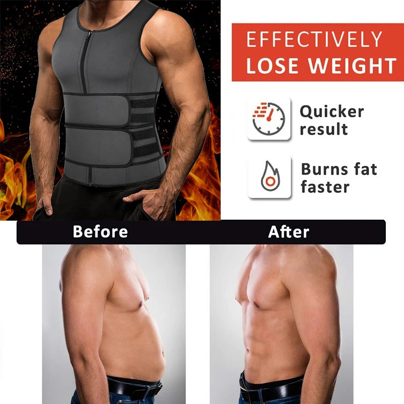 Neoprene Sweat Vest for Men Waist Trainer Vest Adjustable Workout