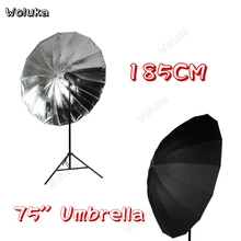 185 см Черный Серебряный отражающий зонтик для продукта фотостудия оборудование 75 ''фото зонтик 16 кронштейн CD50 T10
