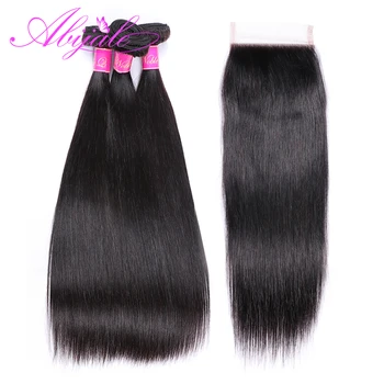 

Abijale Straight Hair Bundles With Closure Peruvian Hair Weave Bundles With Closure Human Hair Bundles With Closure Remy