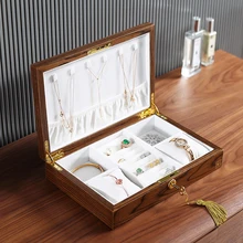 

Jewelry Organizer Watch Case Wood Watch Box Display Tray with Pillow