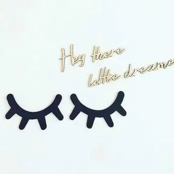 

Baby Bed Bumper Ins Style Wooden Eyelashes Wall Sticker Baby Room Decor Photography Props Cartoon Creative Design 5 Colors