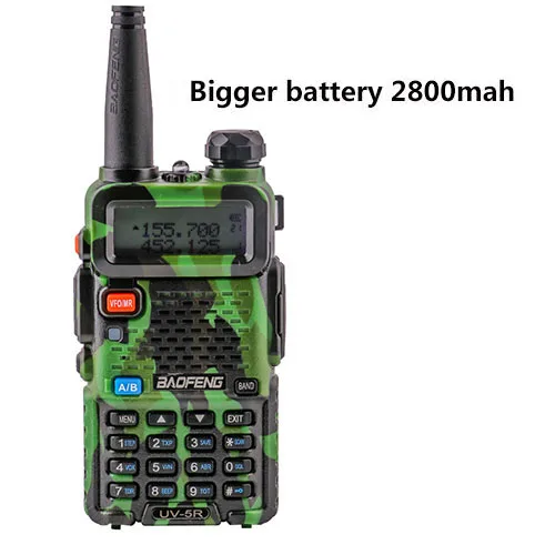 Обновленный Baofeng Uv-5R аккумулятор 2800 мАч HT Woki Toki радио для 10 км длинный диапазон коммуникатор радио полицейские сканеры SB трансивер - Цвет: camo radio station