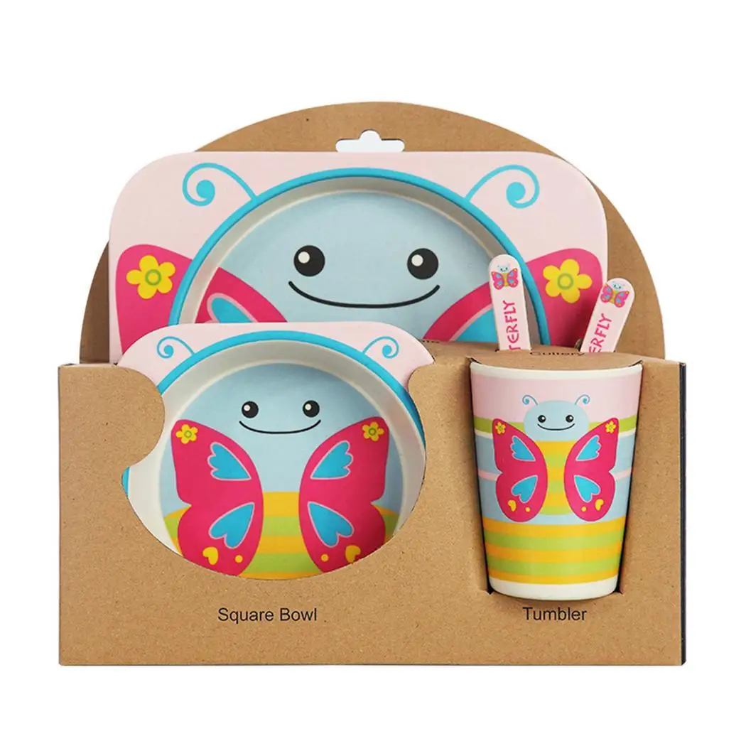 Home Kitchen Kids Baby Cartoon Animal 5-Piece Mixed Color Dinner Set 1-20 | Дом и сад