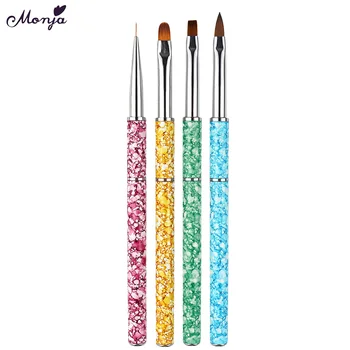 

Monja 4 Style Detachable Nail Art Brush Liner Stripes UV Gel Extension Builder Painting Acrylic Liquid Powder Carving Pen