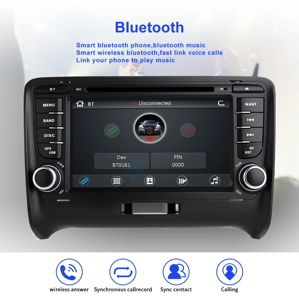  ZLTOOPAI Car Multimedia Player 2 Din Car DVD Player For AUDI TT MK2 Auto Radio GPS Stereo DVD Playe