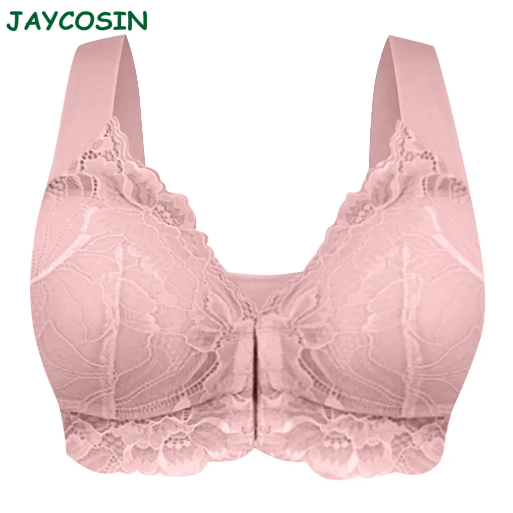 JAYCOSIN Clothes Women Lingerie Femme Sexy Adjustable Sports Front Closure Extra-Elastic Breathable Lace Trim Bra Sleepwear 1210