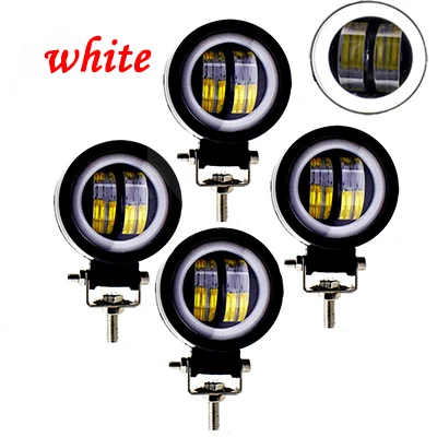 4 шт. рабочие Автомобильные фары 20 Вт led moto angel eyes Light Bar вспомогательное Вождение фары Трактор Лодка Грузовик прожектор для мотоциклов - Цвет: Белый