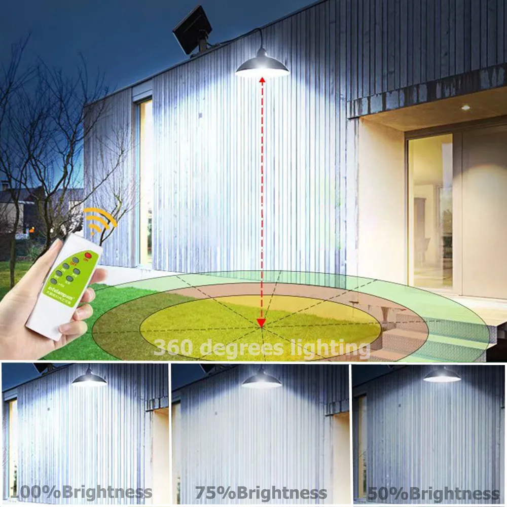Люстра Солнечный СВЕТОДИОДНЫЙ светильник с пультом дистанционного управления Солнечная лампа ретро абажур лампа солнечная панель 9.8ft шнур Открытый Солнечный садовый светильник