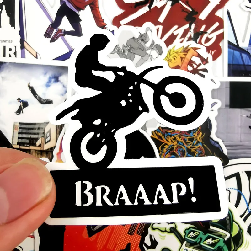 50Pcs Parkour Decal Extreme Sports Stickers Jumping Cities Street Sticker Skateboard Moto Bicycle Car Guitar Fridge Sticker