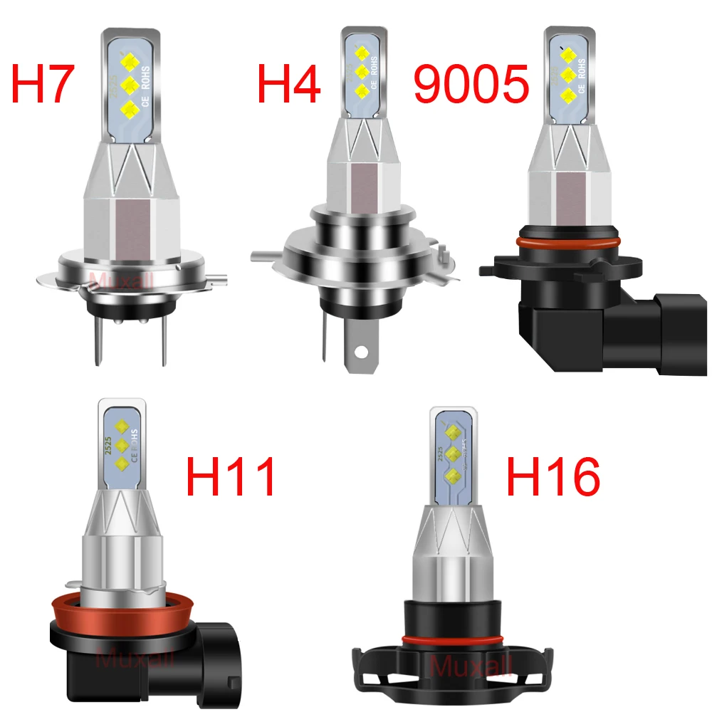 2Pcs 80W 20000LM Car Led Headlight H1 H3 H4 H7 H8 H11 9005 HB3 9006 HB4 High Beam Auto Lights Bulb Automobiles Turbo Fog Lamp led car lights,led lights,led bulbs,led headlights,led car headlights,car headlamps,hid headlight bulbs