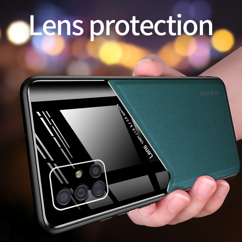 

KEYSION Phone Case for Samsung A51 A71 5G A41 A31 A21S Leather Plexiglass Phone Back Cover for Galaxy A70S A50S A30S A20S A10S