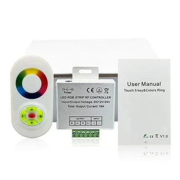 

Wireless RF Touch Panel RGB DC 12-24V 18A 5Keys Remote Controller Black White Touch Controller For 5050 2835 3528 3014 LED Strip