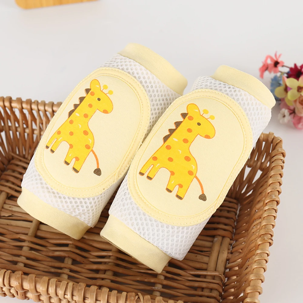 

Sell well baby Cartoon Animal mesh knee pads high elastic silk knee pads elbow crawl toddler anti-fall protector children care