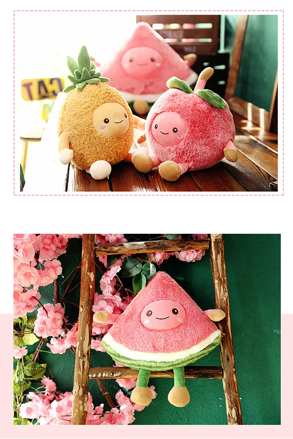 Мультфильм Пушистый арбуз вишня плоды ананаса Мягкие плюшевые милые игрушки мягкие куклы подушка для малышей Дети девочка подарки