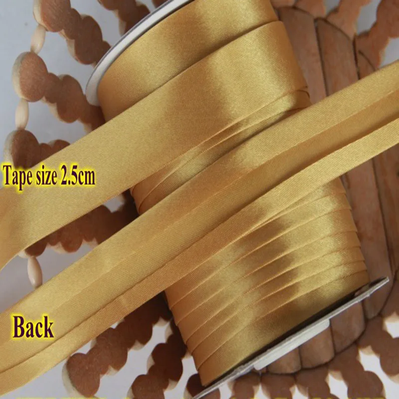 25mm(1") Polyester Bias Binding Tape Satin Bright Ironed Single Fold Table Cloth Garment Quilt Craft Sewing Accessories