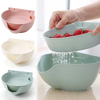 

High quality Lazy Snack Bowl Plastic Double-Layer Snack Kitchen Storage Box Bowl Fruit Filter Bowl With Mobile Phone Bracket