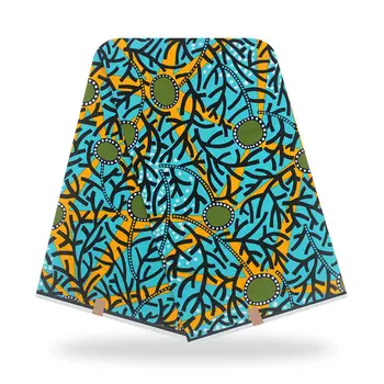 

2020 Latest Arrivals Pagne African Pattern Print Fabric Real Wax 6Yard