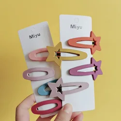 Oaoleer 4PCS/lot Baby Solid Hair Clips Stars Rabbits Hairpins For Girls Children Candy Color Geometric Pins Cute Accessories