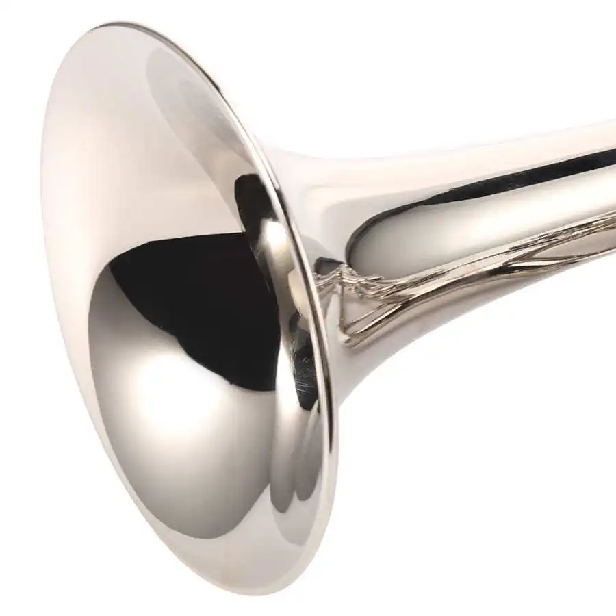 Musical Trumpet Standard Bb Trumpet with Silver Plated Mouthpiece Silver Painting Process Brass Brass Instrument
