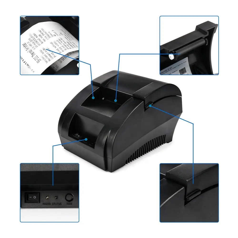 Netum 1809 portable 58mm bluetooth thermal receipt printer – supports android/ios and 5890k usb thermal printer for pos system (model 1809)