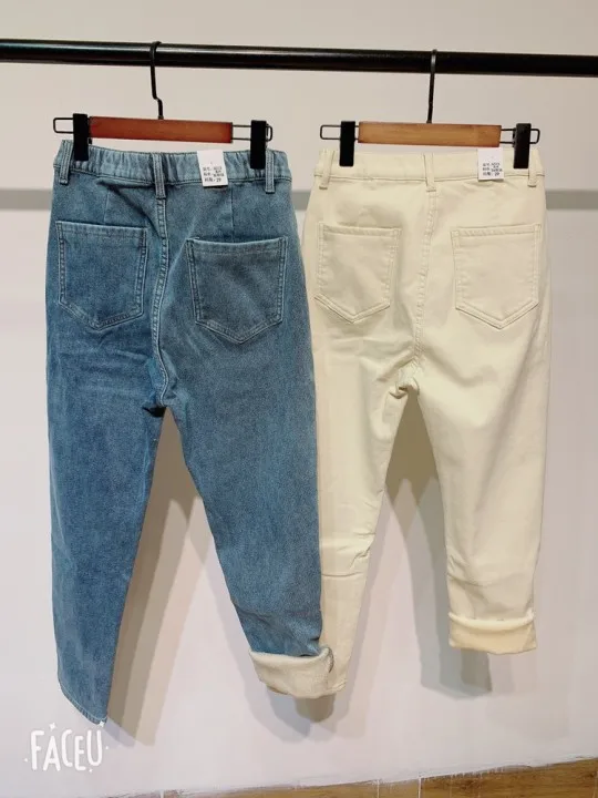 Winter Girls Jeans Women Soft High Waist Women'S Trousers Denim Loose Streetwear Woman Pants Femme Pantalon Mujer Thick Velvet