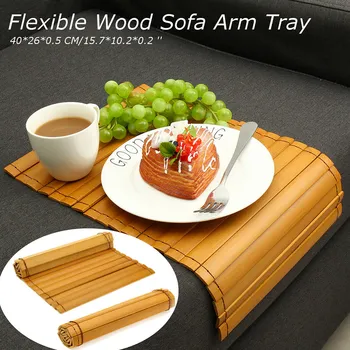 

Bamboo Sofa Tray Arm Rest Snack Table Coffee Mat Desk Placemat Portable for Home QP2