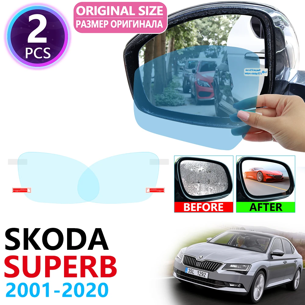 

for Skoda Superb B5 B6 B8 3U 3T 3V MK1 MK2 MK3 2001~2020 Full Cover Rearview Mirror Anti-Fog Rainproof Anti Fog Film Accessories