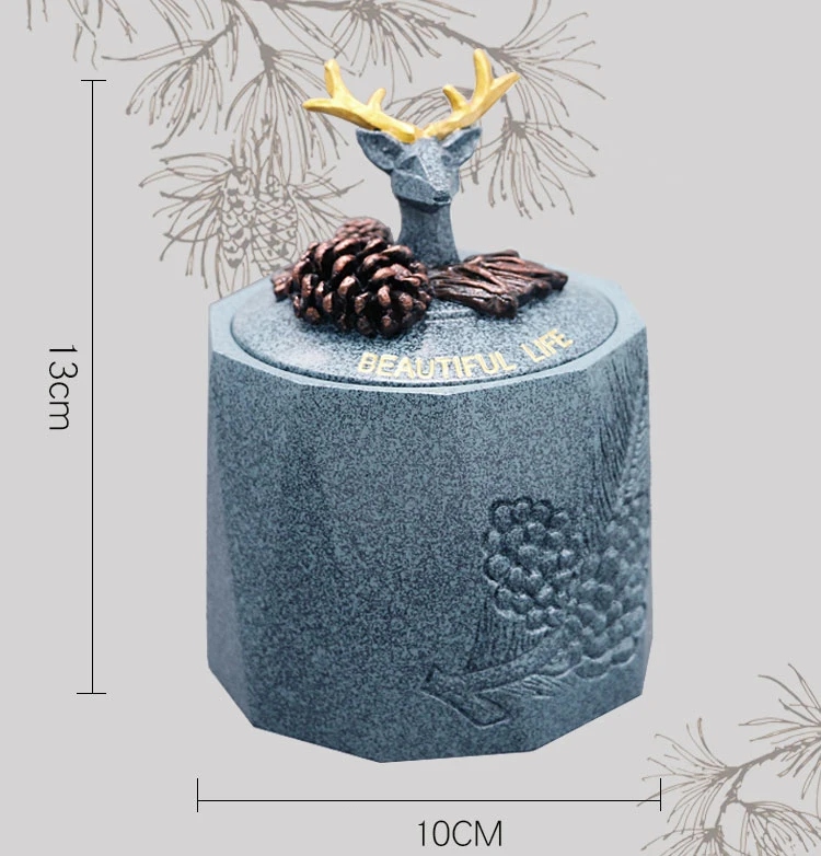 Aqumotic Can Deer Candy Jar открывалка ключ коробка для хранения 1 шт. синий сосновый конус Декор настольный декор хороший инструмент для дома - Цвет: dia 10cm