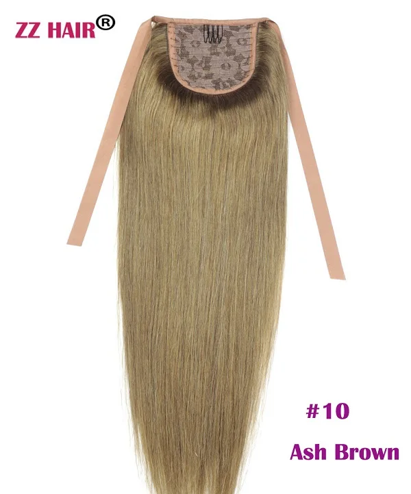 ZZHAIR 80 г 1"-24" машинное производство remy волосы лента Конский хвост на заколках человеческие волосы для наращивания конский хвост Натуральные Прямые Волосы