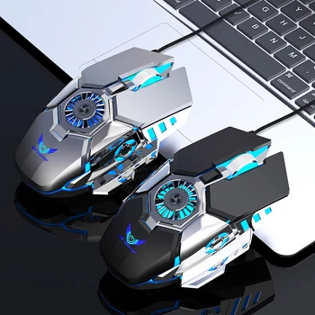 

New Profession Wired Gaming Mouse RGB 7 Buttons 6400 DPI USB Computer Mouse Gamer Mice for PC With Cooling Fan Gaming Mouse
