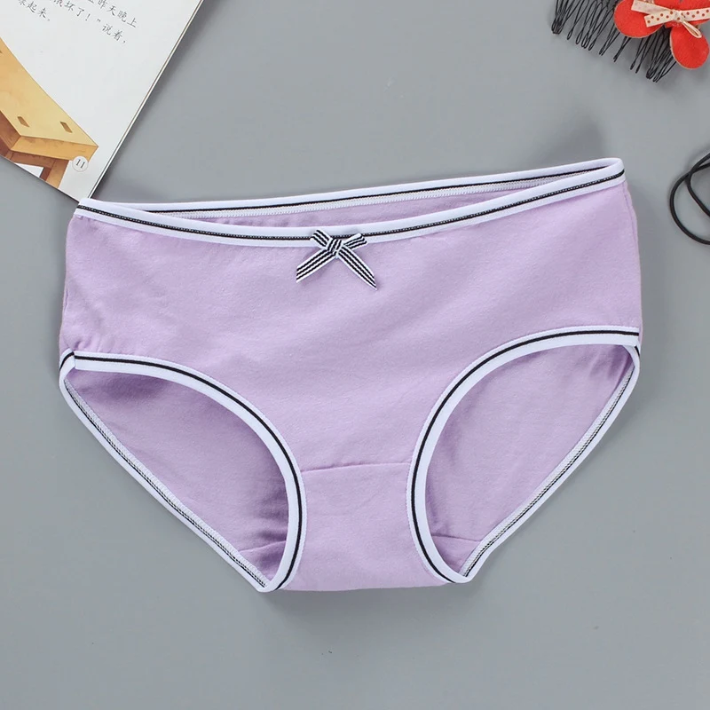 10Pc Cotton Teenage Girls Underwear Kid Soft Candy Colors Girl Briefs for Panties Kids Underwear Pants Underpants 9-20T - Цвет: Фиолетовый