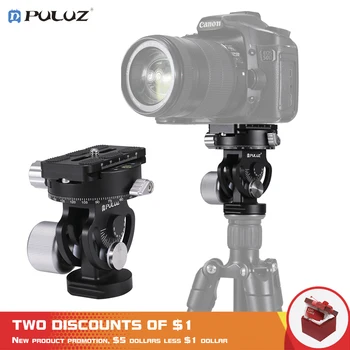 

PULUZ 2 Way Pan/Tilt Tripod Head Panoramic Bird Watching Photography Head w/Quick Release Plate 3 Bubble Level Carry Bag