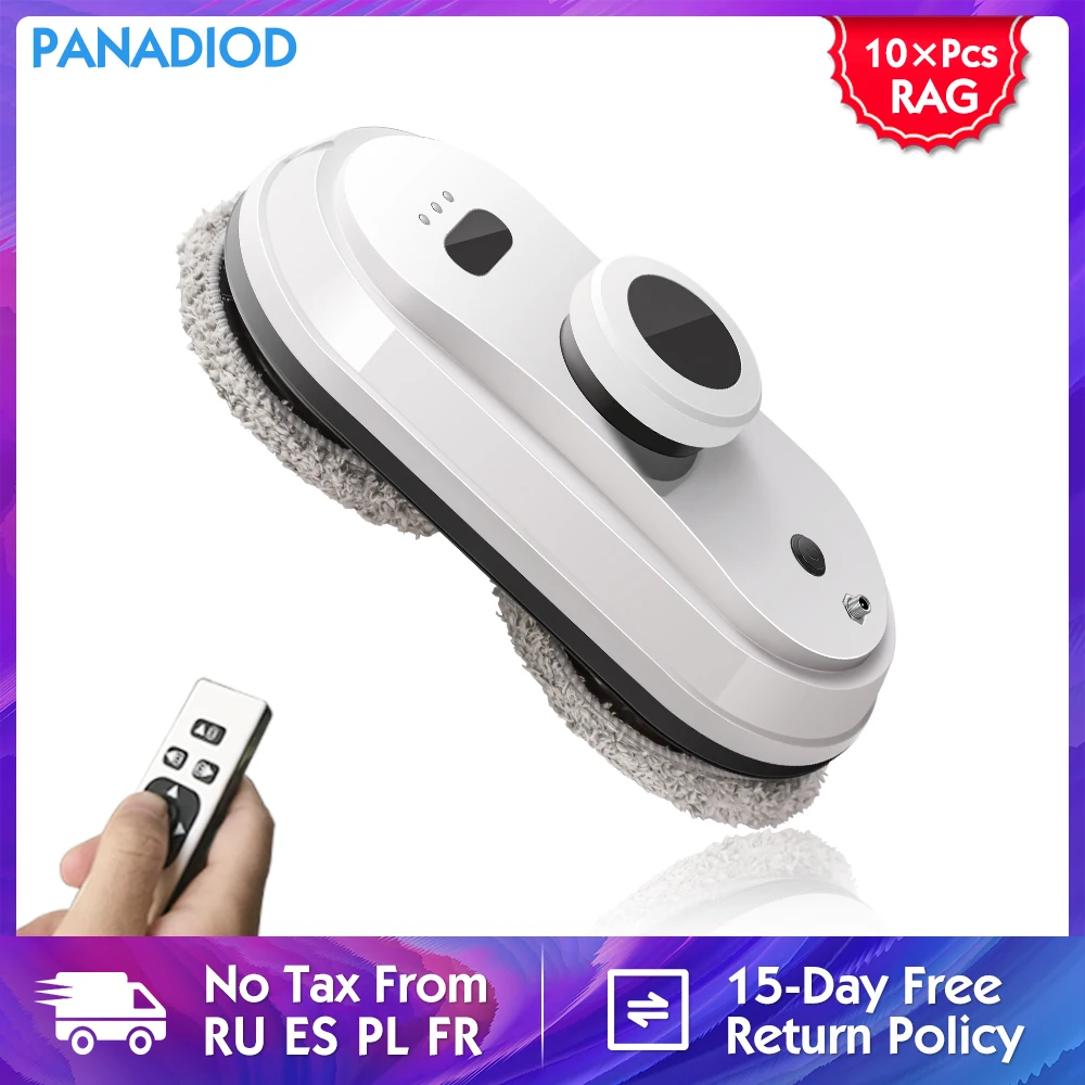 Panadiod-Robot limpiacristales inteligente, limpiador de ventanas con succión potente, anticaídas, Control remoto