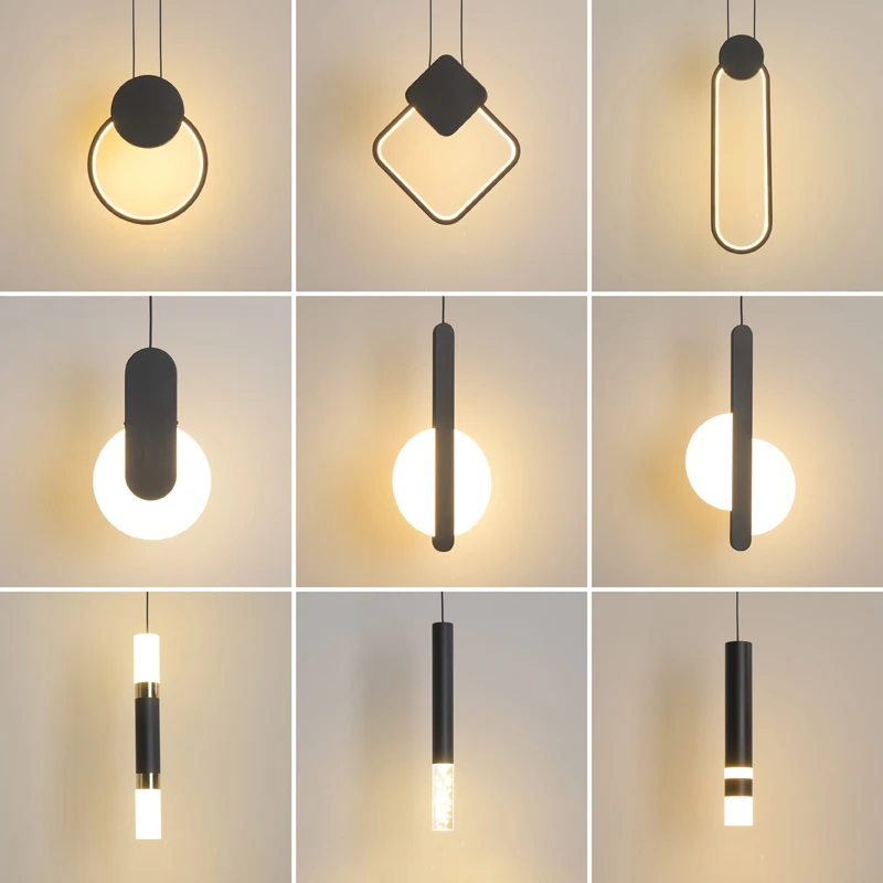 Pendant Lights Pendant Lamp Novelty Nordic Led Pendant Lights For Living Room Bedroom Bedside Bar Wall Decor Lighting Geometry Hanging Lamps Kitchen Fixture