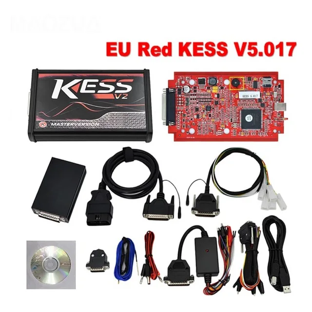 Красный Онлайн мастер Ktag V7.020 V2.25 KESS V5.017 ECM Титан DPF EGR без жетона лимит BDM Рамка тестер ECU чип Тюнинг инструмент - Цвет: kess 5.017 full set