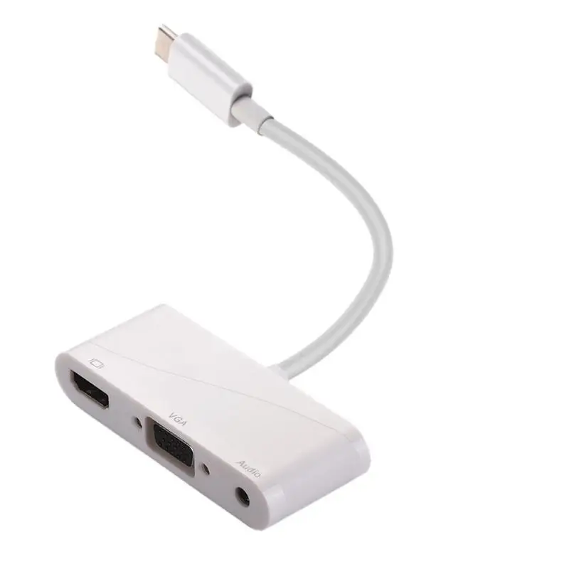3 в 1 Многофункциональный USB 3,1 TYPE-C концентратор ABS алюминиевый сплав ЧПУ технология резки USB3.1 HDMI VGA 3,5 мм аудио конвертер