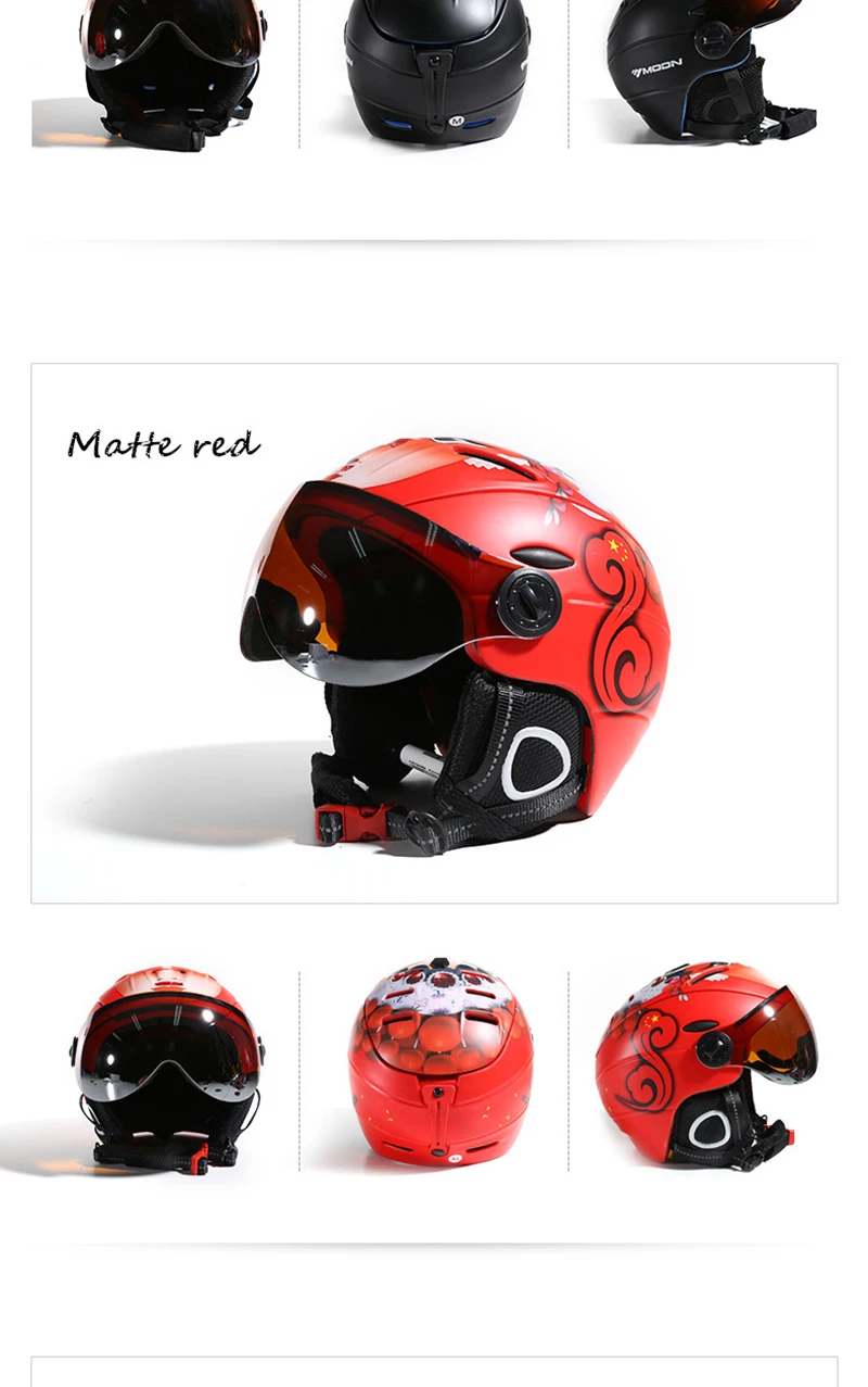 MOON лыжный шлем ультралегкий цельный спортивный Профессиональный сноуборд скейтборд шлем с очками маска для мужчин и женщин