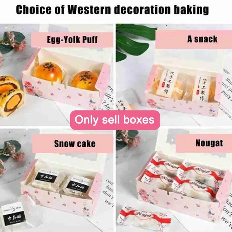 

10Pcs Windowed Cupcake Pin Rose Boxes for 2/4/6/8 Cup Cake Wedding Party Cake Case