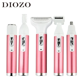 

5 in 1 Electric Epilator Shaving Machine Women Body Shaver Painless Hair Removal Face Beard Eyebrow Nose Trimmer Bikini Razor